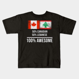 50% Canadian 50% Lebanese 100% Awesome - Gift for Lebanese Heritage From Lebanon Kids T-Shirt
